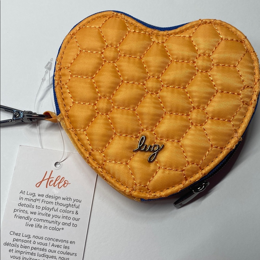 Lug Heart-Shaped Quilted Coin Purse-Peach Sorbet